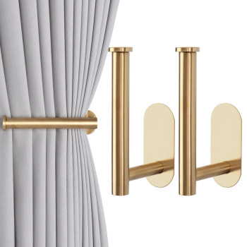 Groleca 2 Pack Adhesive Curtain Holdbacks Curtain Tie Backs Curtain Holdbacks No Drill Curtain Pull Backs Adhesive Curtain Hooks