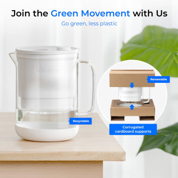 Waterdrop Glass Water Filter Pitcher With 1 Filter Ecofriendly With Nsf 5342372 Certified Filter 7Cup Reduces Pfoapfos