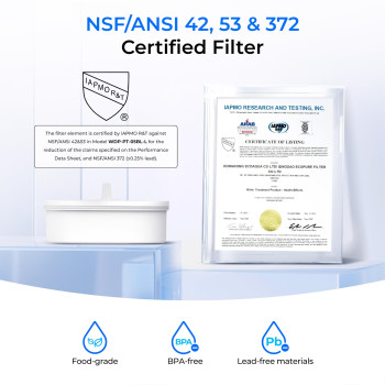 Waterdrop Glass Water Filter Pitcher With 1 Filter Ecofriendly With Nsf 5342372 Certified Filter 7Cup Reduces Pfoapfos