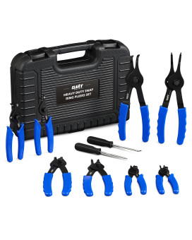 Orion Motor Tech 10Pc Snap Ring Pliers Set Internal External Circlip Pliers Set With Straight Bent Pliers Hook And Pick Heav