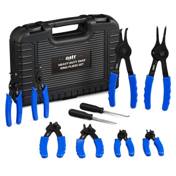 Orion Motor Tech 10Pc Snap Ring Pliers Set Internal External Circlip Pliers Set With Straight Bent Pliers Hook And Pick Heav