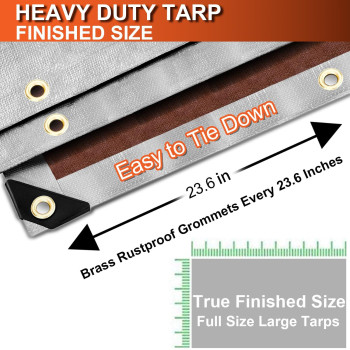 Bluyard Tarp Waterproof 8X10 Ft Heavy Duty Tarp Thicker 16 Mil Large Tarps With Brass Grommets And Reinforced Edges Uvfade Res