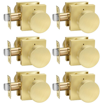 Goldenwarm Privacy Gold Interior Door Knobs Zincalloy Heavy Duty Interior Door Knobs Bedroom Contemporary Brass Door Knobs Pr