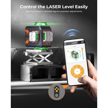 3X360 Laser Level With Remoteapp Control Cigman Green Self Leveling Cross Line Laser For Construction And Picture Hanging 3D