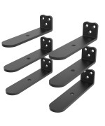 Neevolve Floating Shelf Bracket 4 Inch Heavy Duty Black Shelf Bracket Hidden Shelf Brackets 15 In Thick 6Pack L Brackets For S