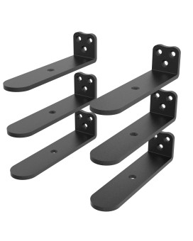 Neevolve Floating Shelf Bracket 4 Inch Heavy Duty Black Shelf Bracket Hidden Shelf Brackets 15 In Thick 6Pack L Brackets For S