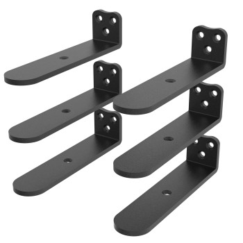 Neevolve Floating Shelf Bracket 4 Inch Heavy Duty Black Shelf Bracket Hidden Shelf Brackets 15 In Thick 6Pack L Brackets For S