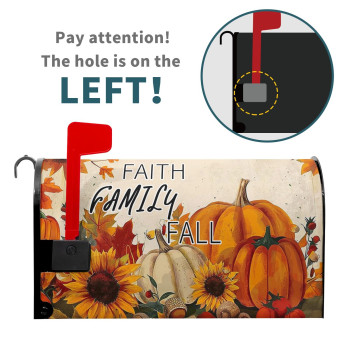 Kcozydecor Faith Family Fall Mailbox Covers Magnetic Standard Size 18 X 21 Autumn Sunflower Maple Leaf Pumpkin Mailbox