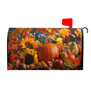 Kcozydecor Autumn Fall Harvest Mailbox Covers Magnetic Standard Size 255 X 21 Thanksgiving Pumpkin Maple Leaf Sunflower