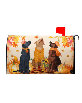 Kcozydecor Fall Dog Mailbox Covers Magnetic Standard Size 255 X 21 Orange Pumpkin Autumn Maple Leaf Mailbox Wraps Post