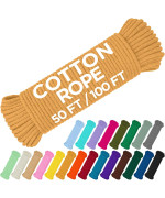 Teceum Cotton Rope 316 5 Mm 50 Ft Strong Allpurpose Braided Rope Natural Cotton For Crafting Amping Clothes Li