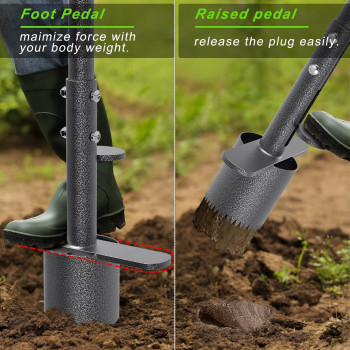 Dolibest Sod Plugger Turf Cutter And Grass Plugger Tool With Dual Pedals Sharp Serrations And Nonslip Soft Rubber Grip Handl