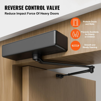 Vevor Door Closer Automatic Door Closer Commercial Or Home Adjustable Size Hydraulic Buffer Door Closers Heavy Duty Cast Alumi