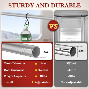 Kuianroll Heavy Duty Curtain Rods For Windows 48 To 84 Inch 1 Inch Diameter Long Curtain Rod With Brackets Adjustable Silver Cu