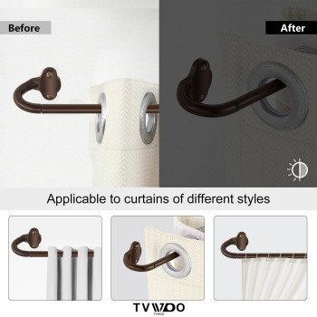 Tvwoo Wrap Around Curtain Rods Bronze Curtain Rods 28 To 60 Inch 58 Inch Adjustable Blackout Curtain Rod Aluminum Curtain Rods