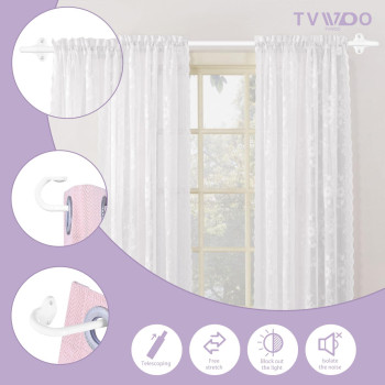 Tvwoo Wrap Around Curtain Rods White Curtain Rods 36 To 72 Inch 58 Inch Adjustable Blackout Curtain Rod Aluminum Curtain Rods F