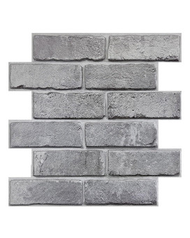 Commomy 10 Pcs 3D Faux Brick Wall Panels 118X118 Small Size Thin Pvc Peel And Stick Brick Farmhouse Diy Selfadhesive Wal