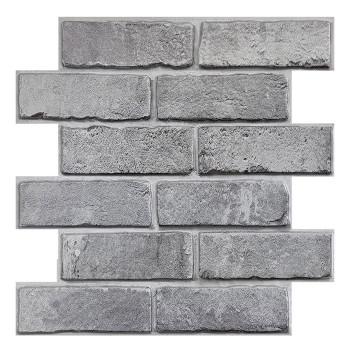 Commomy 10 Pcs 3D Faux Brick Wall Panels 118X118 Small Size Thin Pvc Peel And Stick Brick Farmhouse Diy Selfadhesive Wal