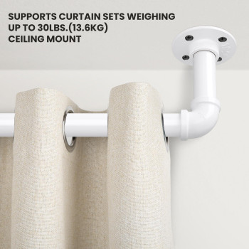 Somins White Curtain Rods Curtain Rods For Windows 48 To 84 1 Inch Curtain Rods For Ceiling Mountwall Mount Blackout Curtain