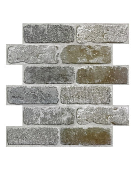 Commomy 10 Pcs 3D Faux Brick Wall Panels 118X118 Small Size Thin Pvc Peel And Stick Brick Farmhouse Diy Selfadhesive Wal