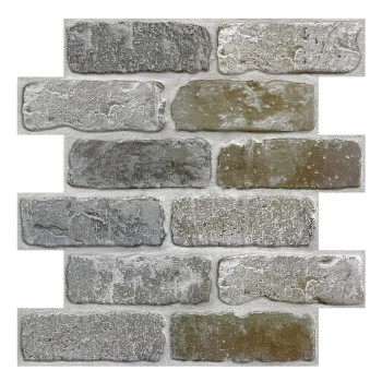 Commomy 10 Pcs 3D Faux Brick Wall Panels 118X118 Small Size Thin Pvc Peel And Stick Brick Farmhouse Diy Selfadhesive Wal