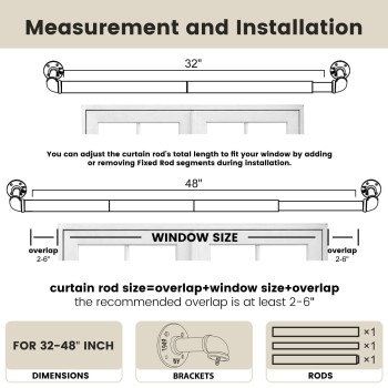 Somins White Curtain Rods 1 Inch Curtain Rods For Windows 32 To 48 Ceiling Mountwall Mount Drapery Rods With Hardware Indust