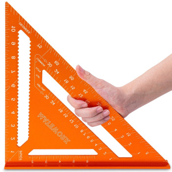 Matework Speed Square 12 Inch Rafter Square For Angle Drawing Measuring Ruler Carpenter Square Tool Aluminum For Woodworking