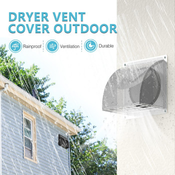 4 Inch Dryer Vent Cover Outside Hg Power Exterior Vent Cover With Removable Screen Cushioned Nonreturn Flap Stainless Steel