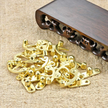 40 Pieces Gold Jewelry Box Latch Hook Clasp Thickened Antique Box Latch Hook Kit Right Latch Hook Hasp Horn Lock Vintage Cab