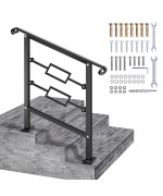 Lmrstoo Handrails For Outdoor Steps Fit 2 Or 3 Steps Outdoor Stair Railing Black Wrought Iron Handrail Handrails For Concrete