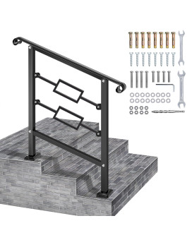 Lmrstoo Handrails For Outdoor Steps Fit 2 Or 3 Steps Outdoor Stair Railing Black Wrought Iron Handrail Handrails For Concrete