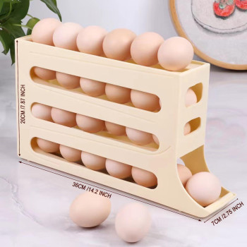 Ziyize Egg Holder For Fridge Auto Rolling Fridge Egg Organizer Egg Holder Egg Dispenser Holder Egg Basket For Gathering Fres