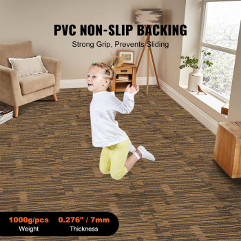 Vevor Carpet Tiles Reusable 20X 20Carpet Squares With Padding Attached Soft Padded Carpet Tiles Easy Install Diy For Bedr