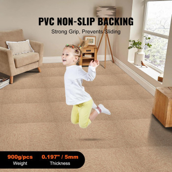 Vevor Carpet Tiles Reusable 20X 20 Carpet Squares With Padding Attached Soft Padded Carpet Tiles Easy Install Diy For Bed