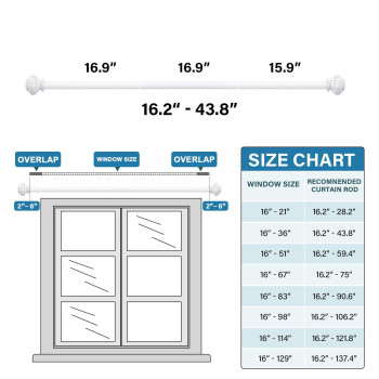 Hversailtex Curtain Rods For Windows 162 To 438 Inches 34 Inch Diameter Adjustable Decorative Telescoping Curtain Rod With B