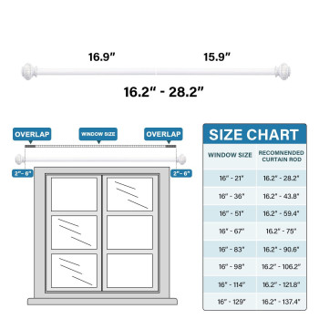 Hversailtex Curtain Rods For Windows 162 To 282 Inches 34 Inch Diameter Adjustable Decorative Telescoping Curtain Rod With B