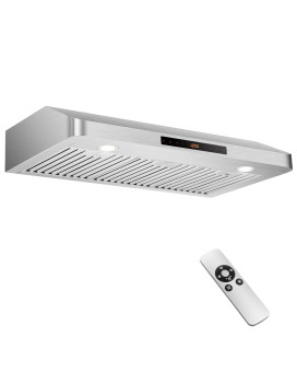 Arlime 36 Under Cabinet Range Hood 900Cfm Stainless Steel Stove Vent Hood W 4Speed Fan Gesturetouchremote Control 2 Led