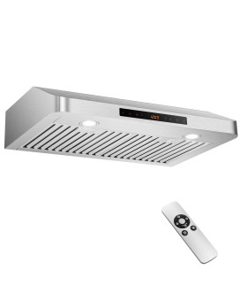 Arlime 30 Under Cabinet Range Hood 900Cfm Stainless Steel Stove Vent Hood W 4Speed Fan Gesturetouchremote Control 2 Led