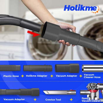 Holikme Dryer Vent Cleaner Kit Vacuum Hose Attachment Brush Lint Remover Dryer Vent Vacuum Hose Black