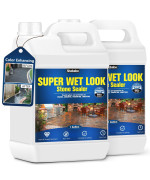 Stone Sealer2 Gallon Wet Look Natural Stone Sealer With 2X Gloss Protection Longlasting Color Enhancer Concrete Paver Seal