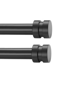 2 Pack Single Curtain Rods 1Inch Diameter Telescoping Drapery Window Curtain Rod 4884Inch47Ft Rod Length Matte Black