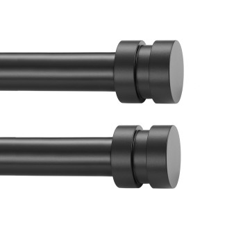 2 Pack Single Curtain Rods 1Inch Diameter Telescoping Drapery Window Curtain Rod 4884Inch47Ft Rod Length Matte Black