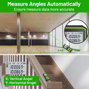 196Ft Laser Measuring Tool With Angle Sensor Huepar 116In Accuracy Brighter Green Laser Distance Measurement Tool Rechargeabl