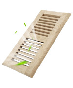 Howeall 2Pc 4X10 Inch White Oak Wood Floor Register Vents Cover Drop In Register With Damper Wooden Vents Covers For Home Floo