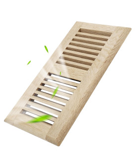 Howeall 2Pc 4X10 Inch White Oak Wood Floor Register Vents Cover Drop In Register With Damper Wooden Vents Covers For Home Floo