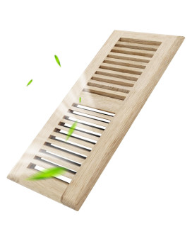 Howeall 4X12 Inch White Oak Wood Floor Register Vents Cover Drop In Wood Vent Register With Damper Wooden Vents Covers For Hom