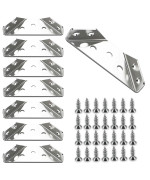 Bellrhein Universal Stainless Steel Furniture Corner Connector Shelf Brackets 10Pcs For Furniture Corner Connectors Wooden Fu