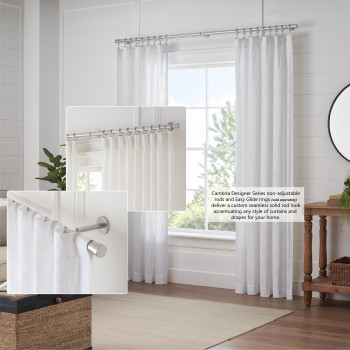 Cambria Designer Series Premium 10 Foot Custom Curtain Rod 118 Inch Large Diameter Nonadjustable For A Seamless Look