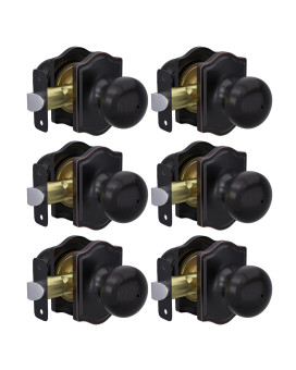 Goldenwarm 6 Pack Bronze Interior Door Knobs Privacy Indoor Door Knobs Interior For Bedroom Bathroom Classic Oil Rubbed Bron