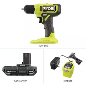 Ryobi One 18V Cordless 38 In Drilldriver Kit With 15 Ah Battery And Charger Pcl201K1